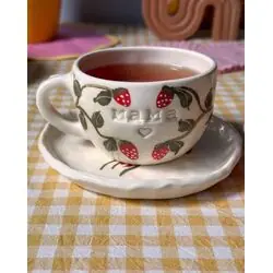Чайная пара МАМА с клубникой