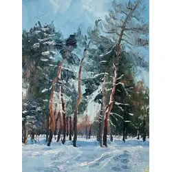Картина "Зима в Чистяковской роще.Краснодар"