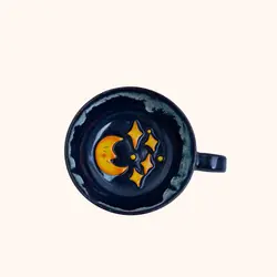 Керамическая кружка с луной и звёздами