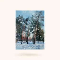 Картина "Зима в Чистяковской роще.Краснодар"
