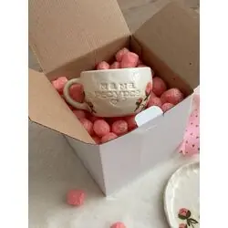 Чайная пара «МАМА В РЕСУРСЕ, МАМА В А❤️УЕ» с пионами