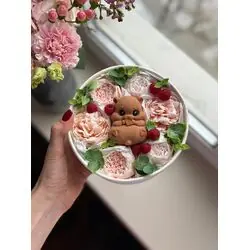 Набор мыла "Цветочная коробочка с хомяком"