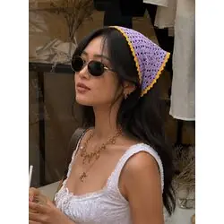 Вязаная ажурная косынка