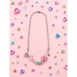 Колье ручной работы с натуральным жемчугом и Swarovski "Pink dream"