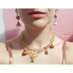 Сет: чокер из кварца с императрицей + серьги с ракушками