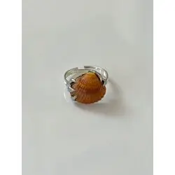 Кольцо ракушка оранжевая
