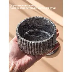 Шкатулка для украшений круглая, 10х6см, черная