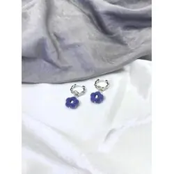 Серьги бархатные бусины цветочки