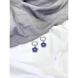 Серьги бархатные бусины цветочки