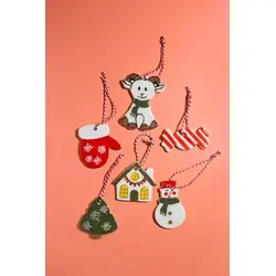ТатКо керамика Наьор из 6 ёлочных игрушек