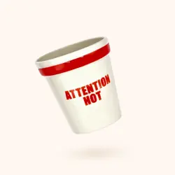 Керамический стакан ATTENTION HOT white