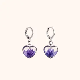 Серьги с фиолетовым вальком S925