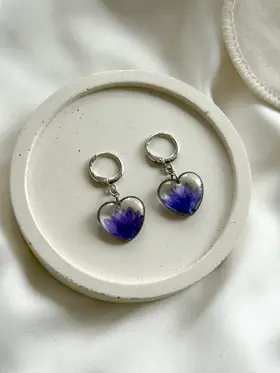 Серьги с фиолетовым вальком S925