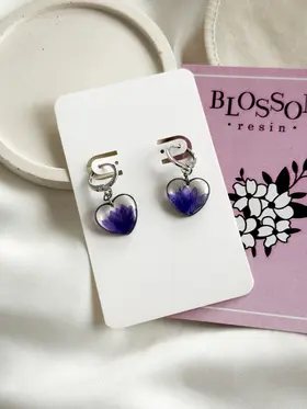 Серьги с фиолетовым вальком S925